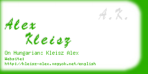 alex kleisz business card